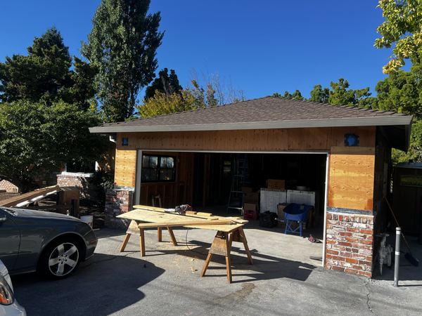 Exterior of detached structure mid-construction