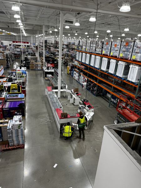 Araz Electric crew working on the sales floor at Costco Gilroy