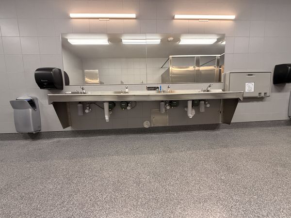Final trim-out at Costco Sunnyvale restroom