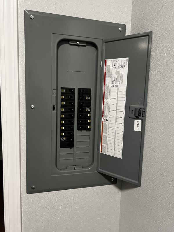 New indoor load center with typed circuit directory on the door